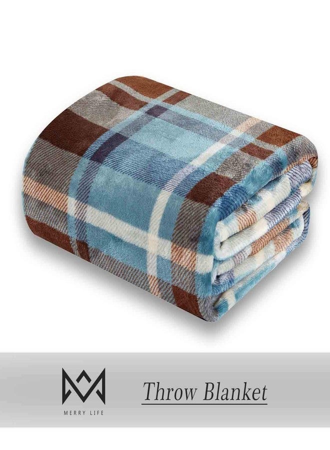 MERRYLIFE Throw Blanket Plaid Sherpa | Ultra-Plush Soft Colorful | Decorative Couch Travel Blanket | (50" 60", Greenland) - Image 2